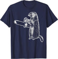 Funny Shirt Woodchuck Groundhog Day Could Chainsaw Wood Tee T-Shirt - Navy Blue