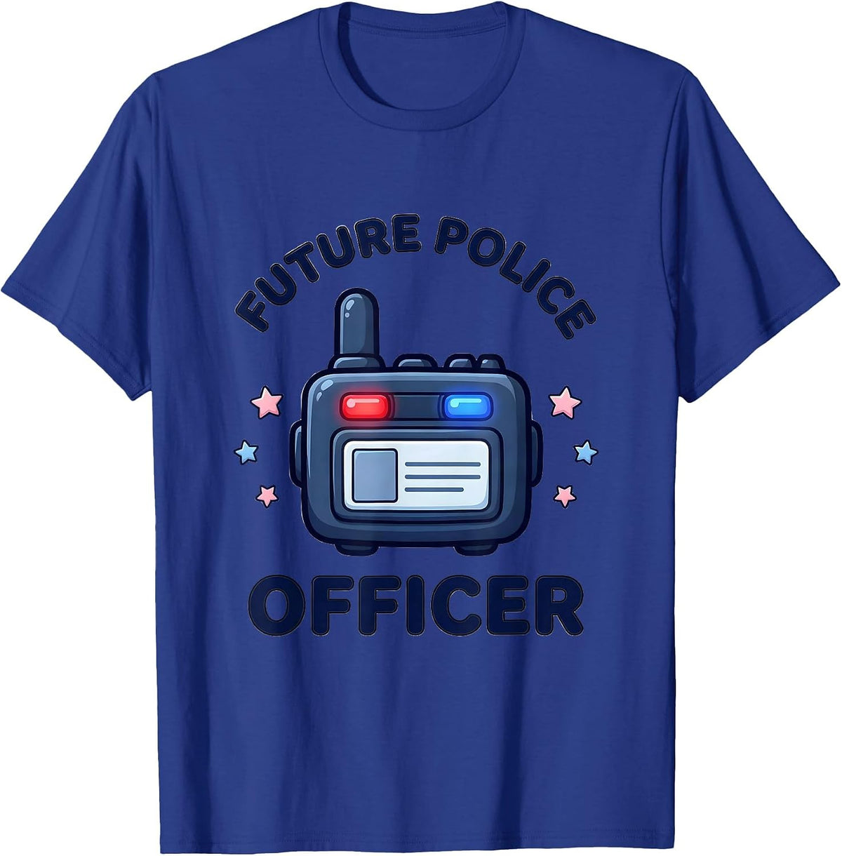 Men's Future Police Officer Cute Kawaii Kids Toddler Costume Play T-Shirt - Royal Blue