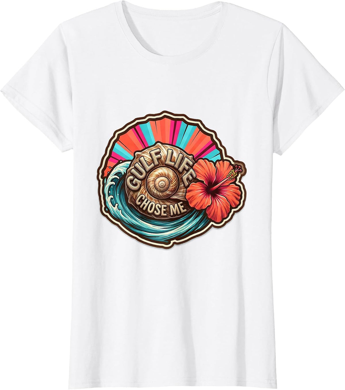 Gulf Life Chose Me Gulf of Mexico Design T-Shirt - White