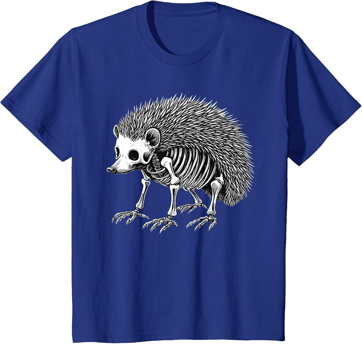 Hedgehog Skeleton Halloween T-Shirt - Royal Blue
