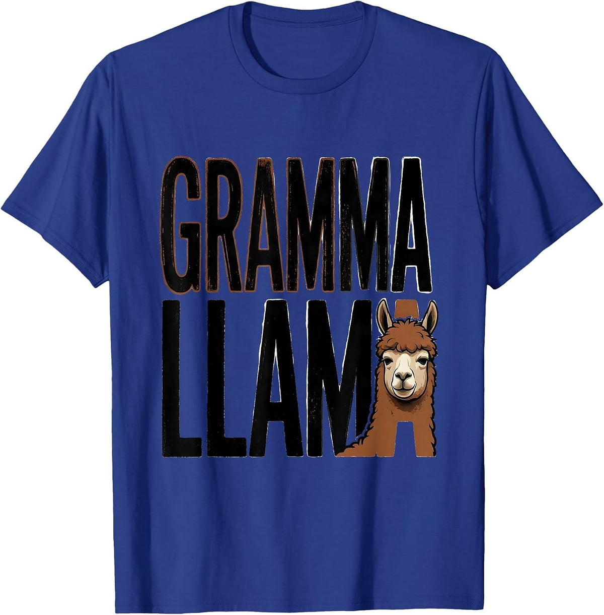 Men's Gramma Llama Funny Llama Alpaca Lover Gift Typography T-Shirt - Royal Blue