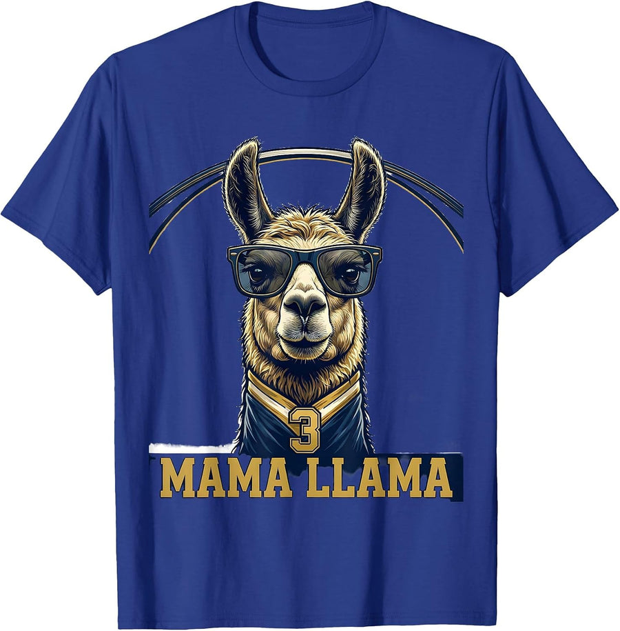 Mama Llama Funny Animal Humor Llama Lover Gift T-Shirt - Royal Blue