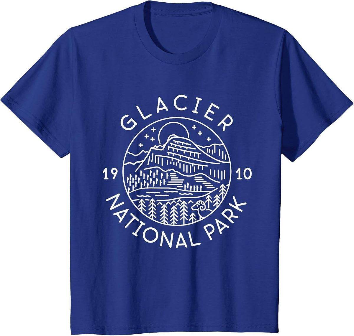 Glacier National Park 1910 Montana T-Shirt - Royal Blue