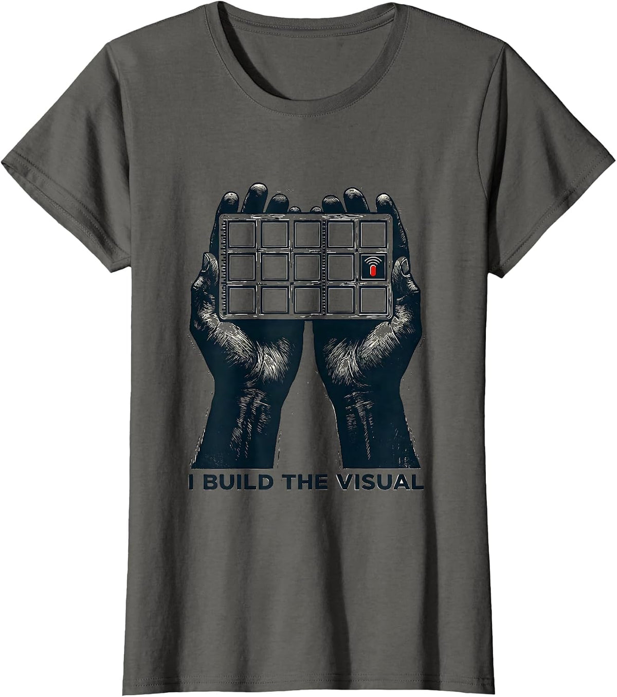 Women's I Build The Visual Linocut Special Education Teacher SPED T-Shirt - Asphalt Grey
