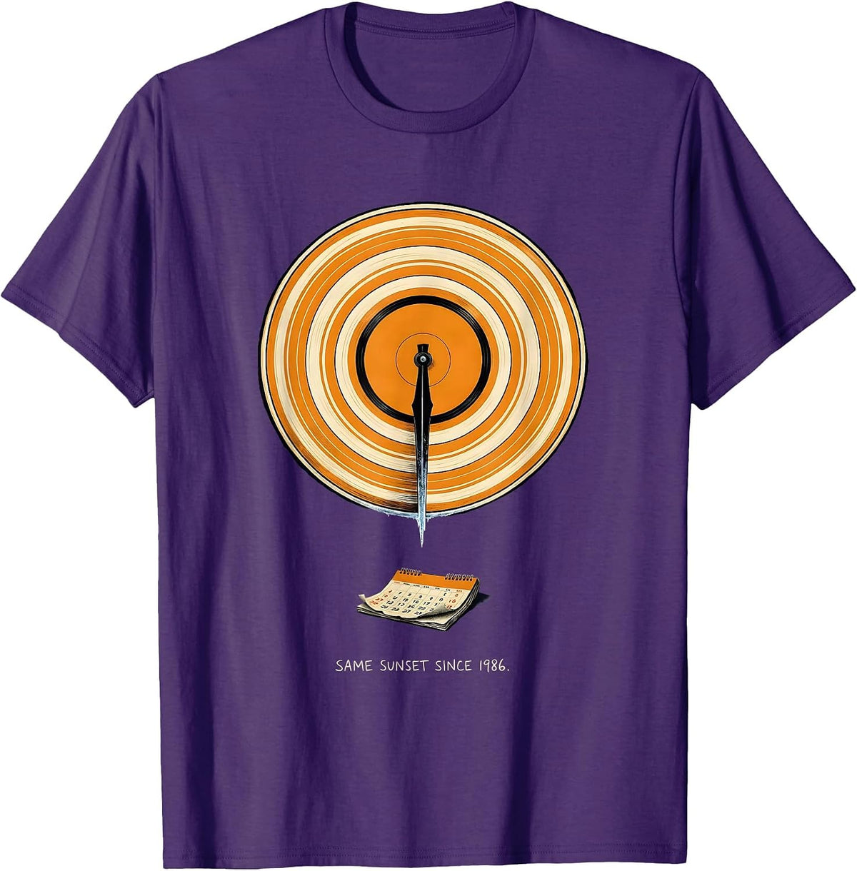 Same Sunset Since 1986 Retro 80s Synthwave Nostalgia T-Shirt - Purple