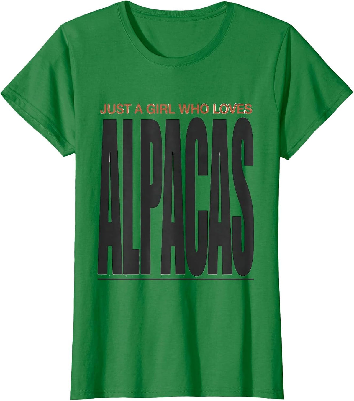 Women's Just A Girl Who Loves Alpacas Funny Animal Lover Humor T-Shirt - Kelly Green
