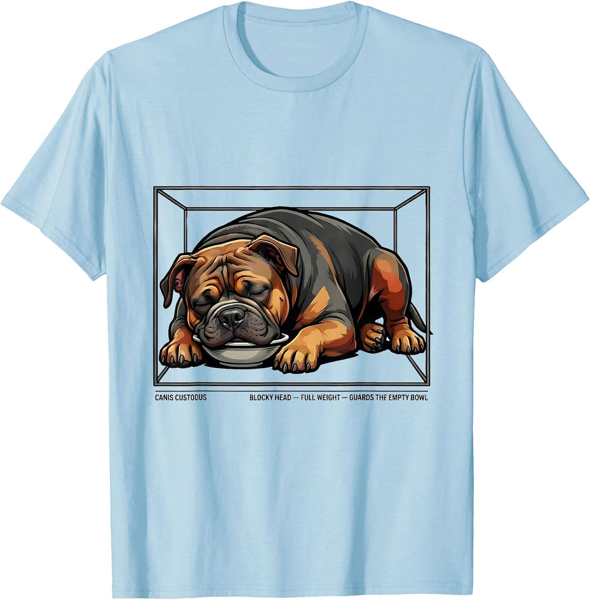 Men's Canis Custodus Pitbull Dog Mom Humor T-Shirt - Baby Blue