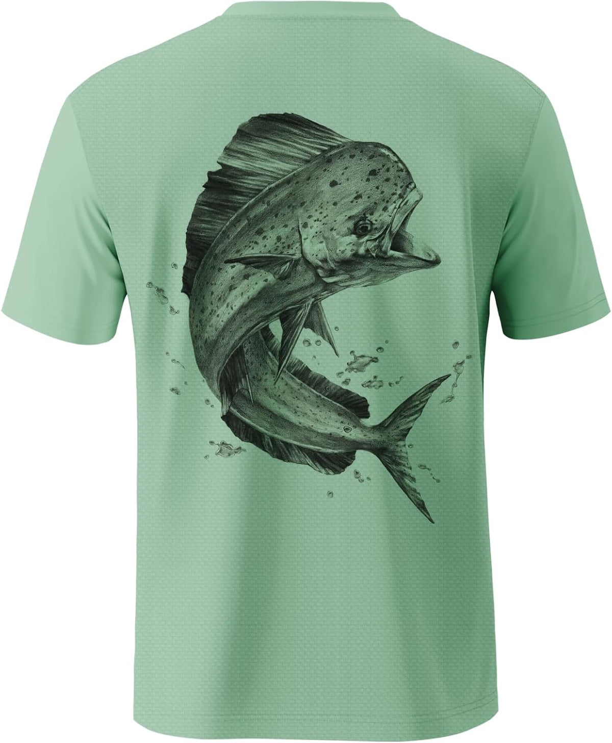 Palmyth Men's Fishing Shirt Short Sleeve UPF50+ Quick-Dry T-Shirts - Seafoam \/ Mahi