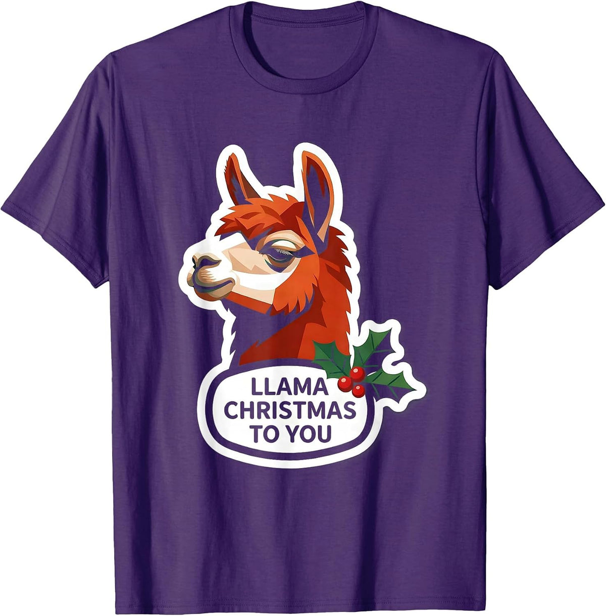 Llama Christmas To You Funny Llama Alpaca Novelty Humor T-Shirt - Purple
