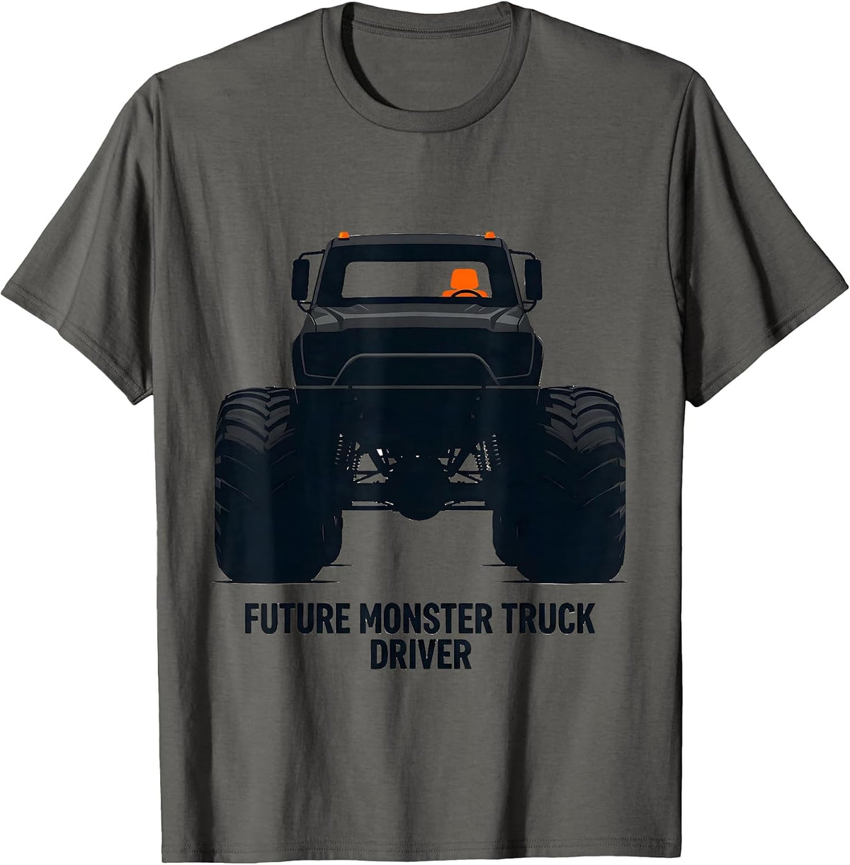Men's Future Monster Truck Driver Playful Monster Truck Kids T-Shirt - Asphalt Grey