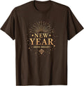 New Year Shine Bright Celebration Design T-Shirt the design twins T-Shirt - Brown