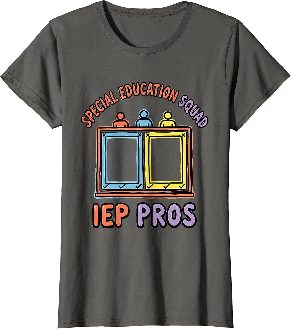 Women's Special Education Squad IEP Pros Teacher Appreciation T-Shirt - Asphalt Grey