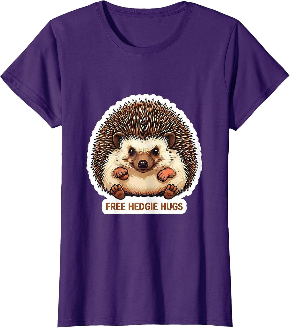 Women's Free Hedgie Hugs Funny Hedgehog Lover Cute Animal Humor T-Shirt - Purple