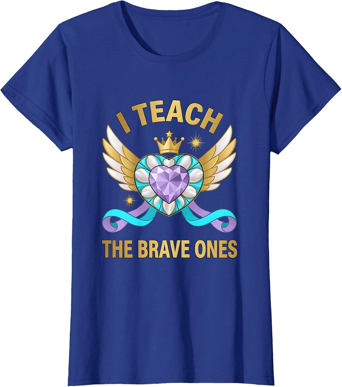 Women's I Teach The Brave Ones Special Education Teacher T-Shirt - Royal Blue
