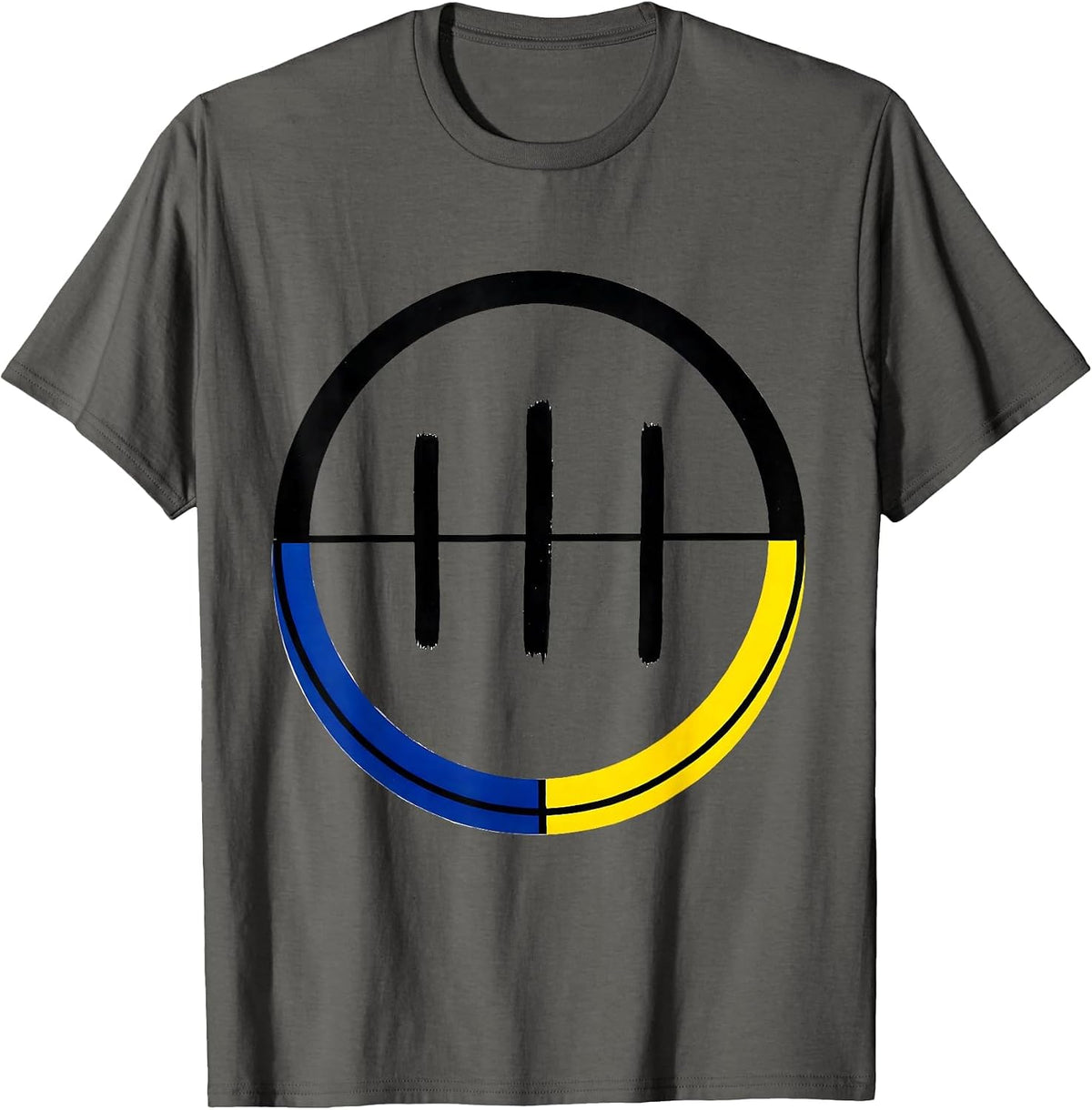 Circular Badge Down Syndrome Awareness Support Family T-Shirt - Asphalt Grey
