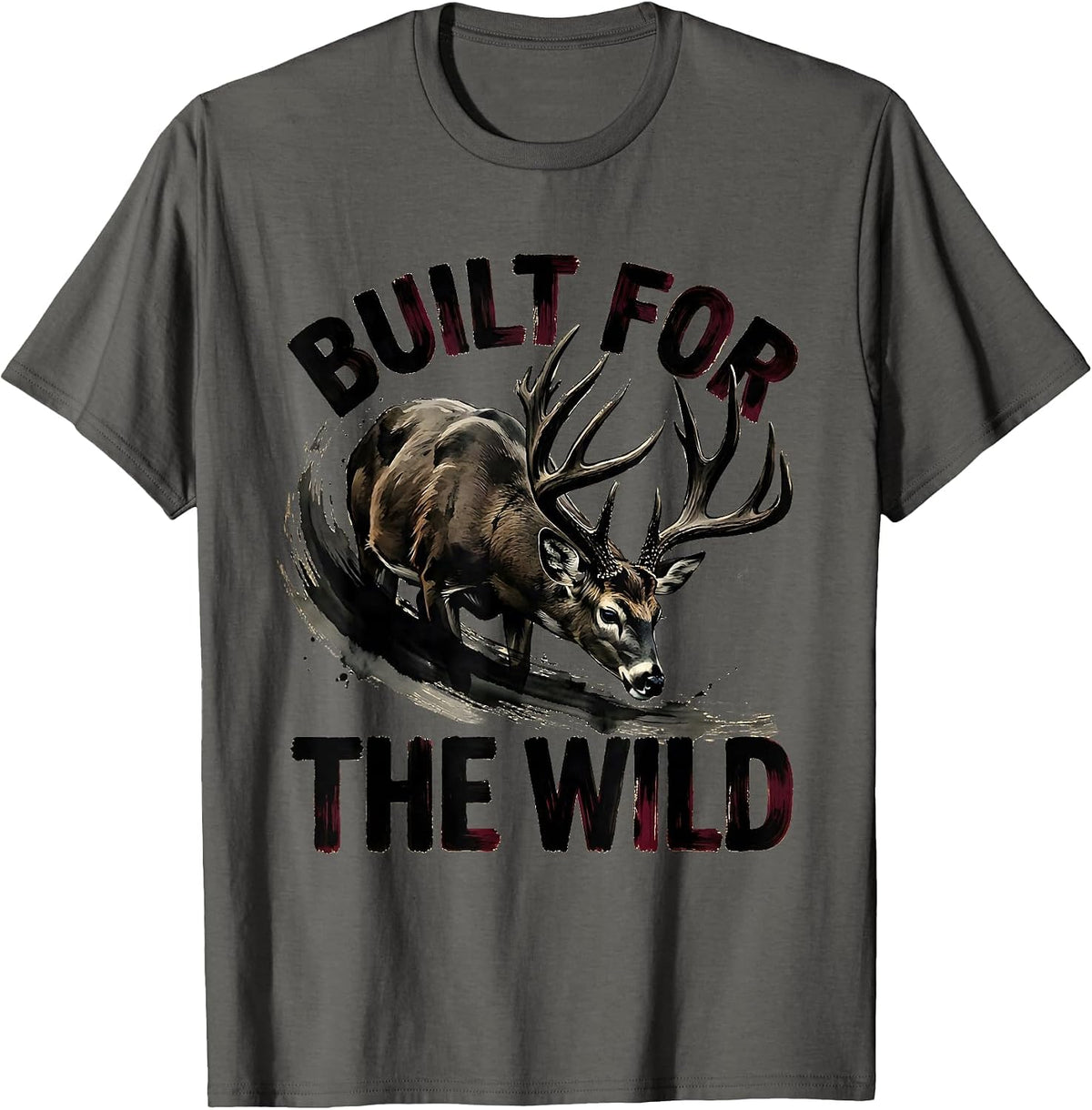 Men's Built for the Wild Hunting Graphic Design T-Shirt - Asphalt Grey