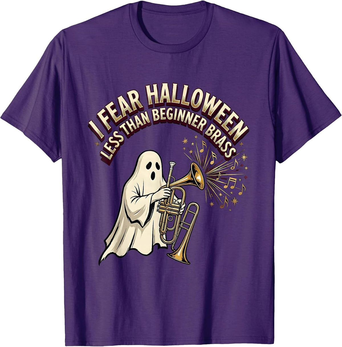 I Fear Halloween Less Than Beginner Brass Music Teacher T-Shirt - Purple
