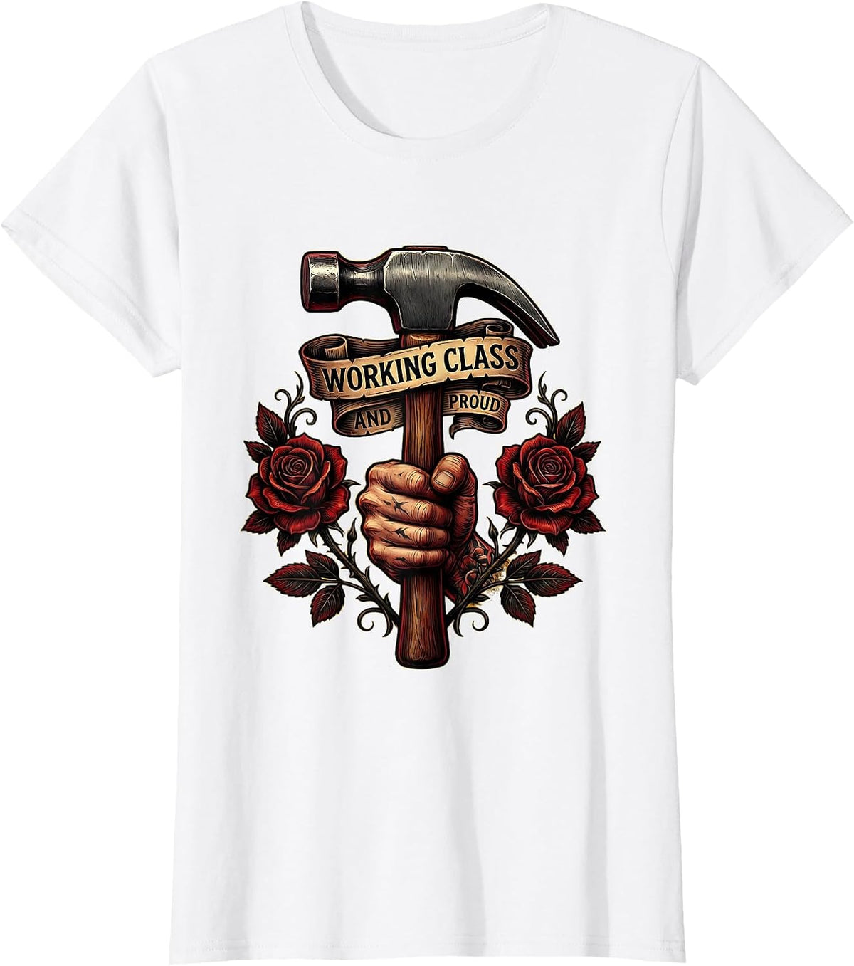 Working Class and Proud Labor Day Design T-Shirt - White