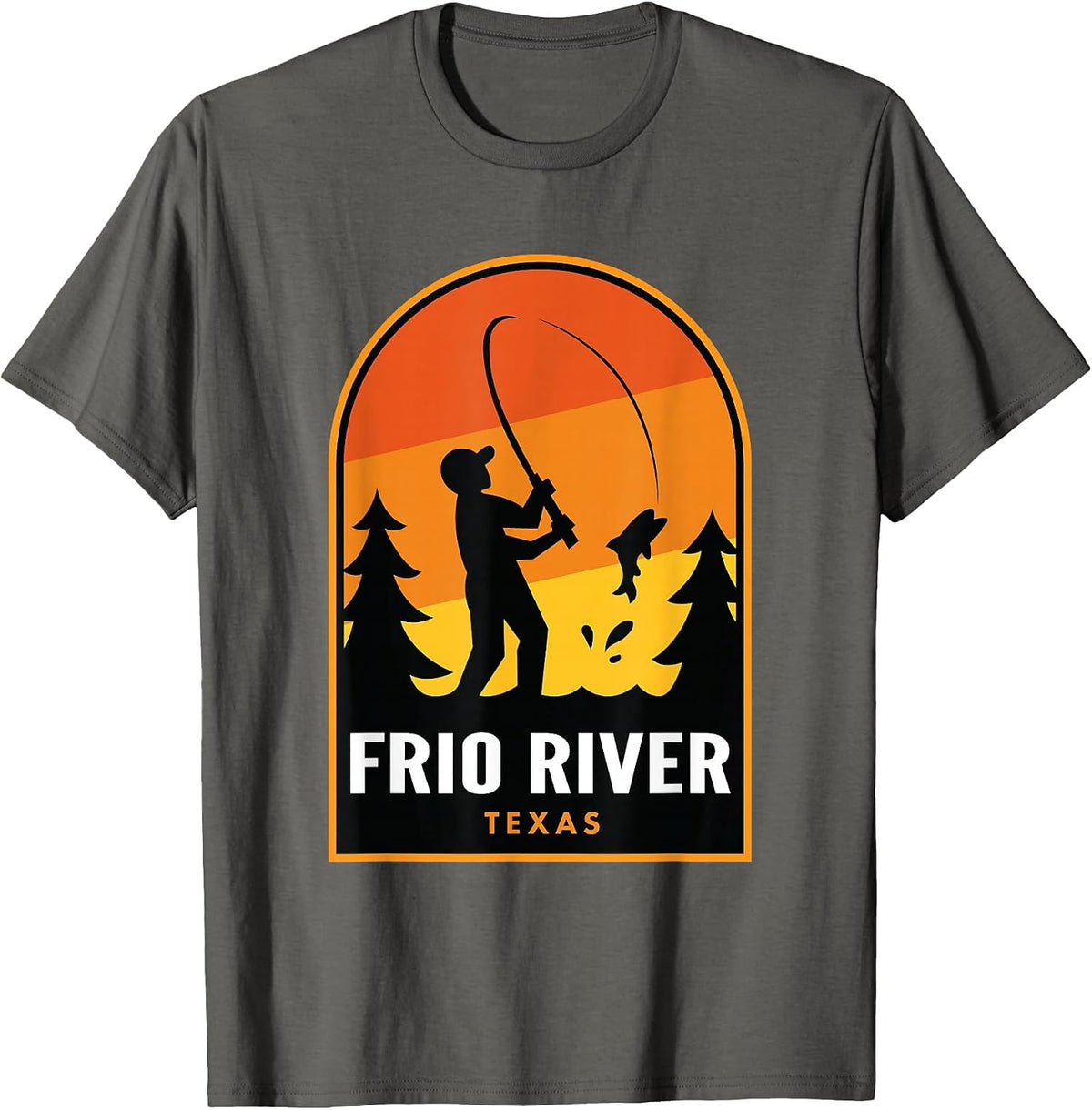 Frio River Texas Fishing T-Shirt - Asphalt Grey