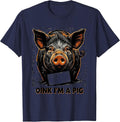 Oink I'm A Pig Funny Farm Animal Costume Humor T-Shirt - Navy Blue