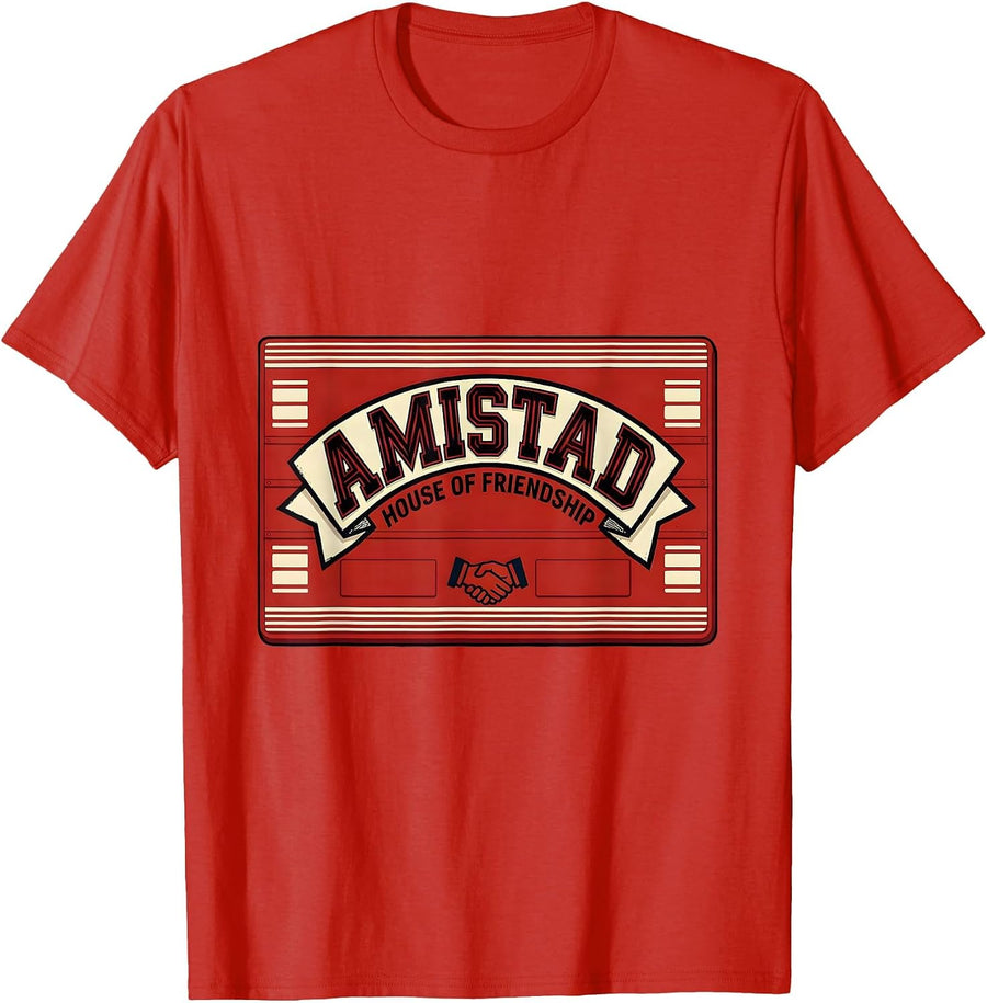 Men's Amistad House of Friendship School Spirit Teachers Students T-Shirt - Red