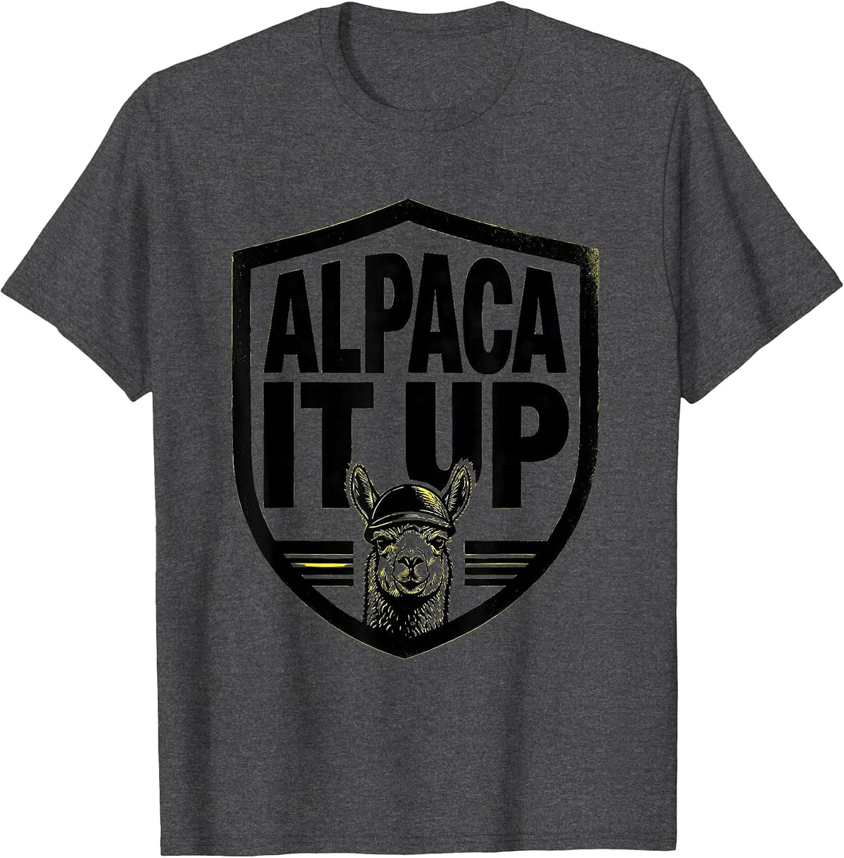 Alpaca It Up Funny Alpaca Lover Animal Humor Novelty T-Shirt - Dark Heather Grey