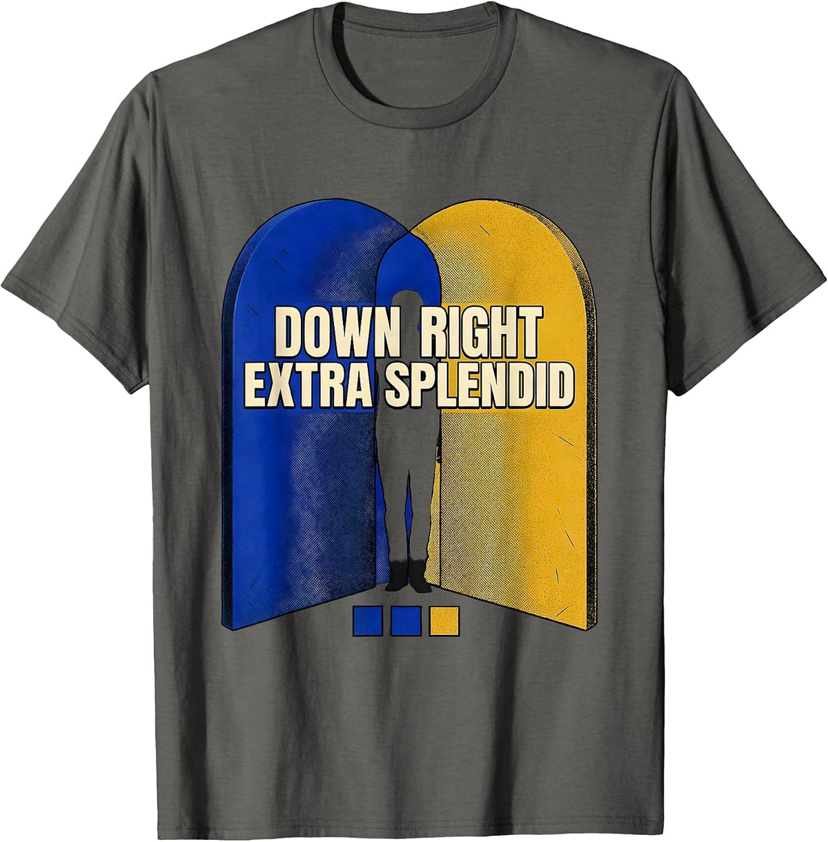 Men's Down Right Extra Splendid Heartfelt Down Syndrome Awareness T-Shirt - Asphalt Grey
