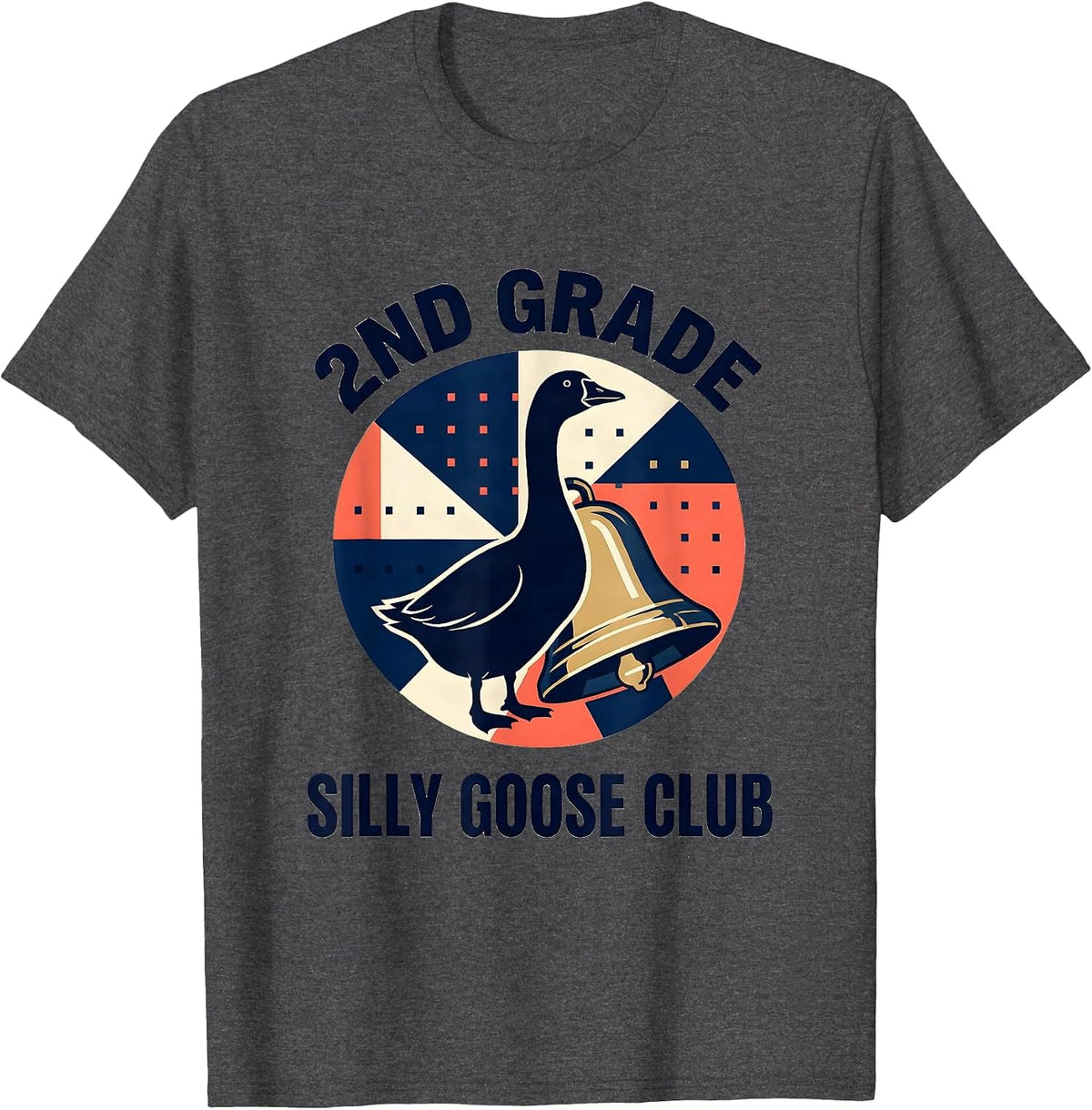 Men's 2nd Grade Silly Goose Club Funny Teacher Back To School T-Shirt - Dark Heather Grey