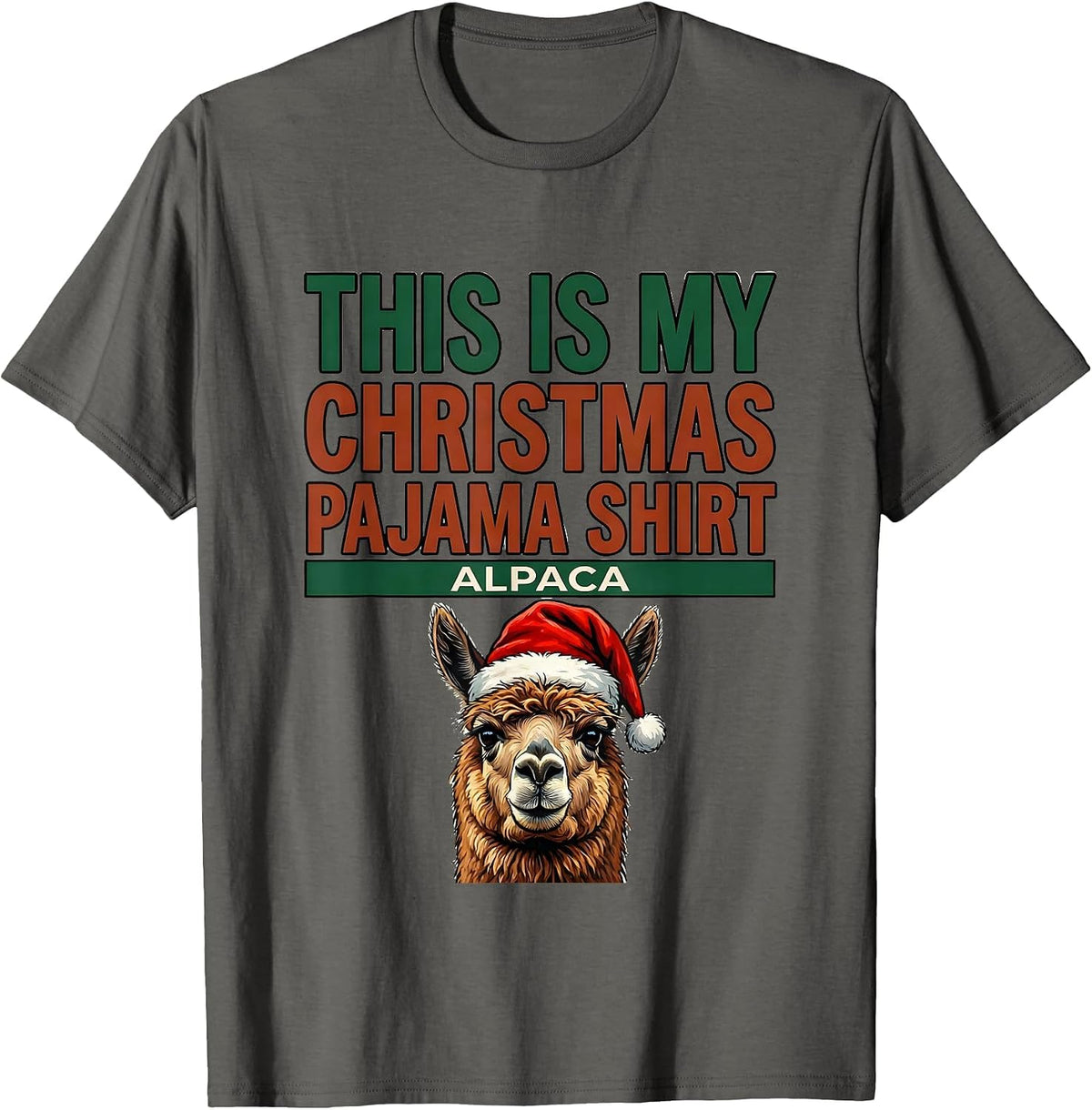 Men's This Is My Christmas Pajama Shirt Alpaca Funny Animal Lover T-Shirt - Asphalt Grey