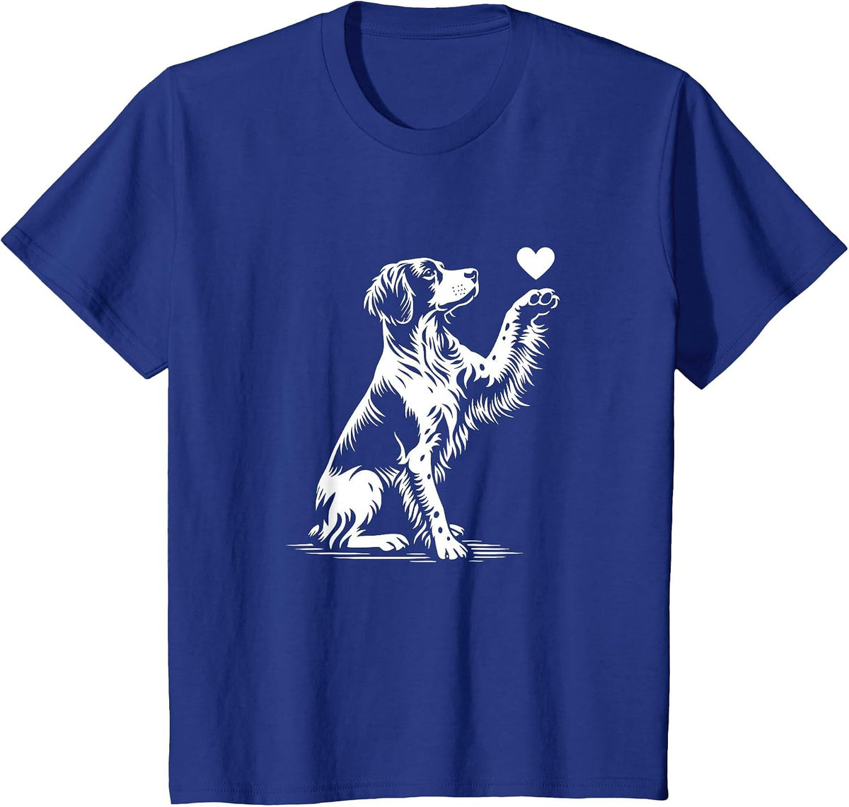Brittany Spaniel Sitting Dog Heart Love Graphic Design T-Shirt - Royal Blue