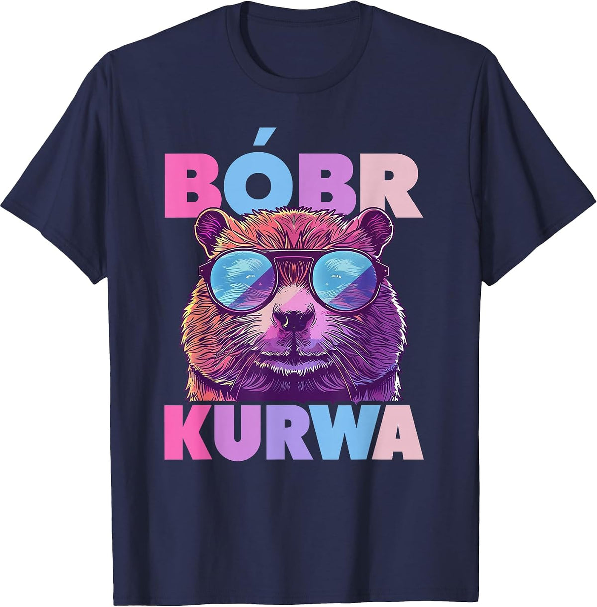 Bobr Kurwa - Bober Beaver Bobr T-Shirt - Navy Blue