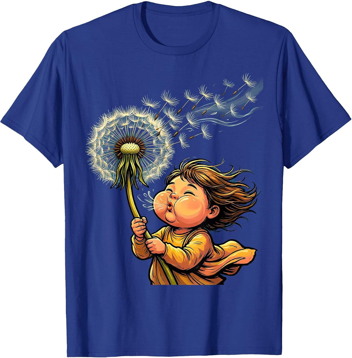 Men's Down Syndrome Awareness Dandelion Child Design T-Shirt - Royal Blue