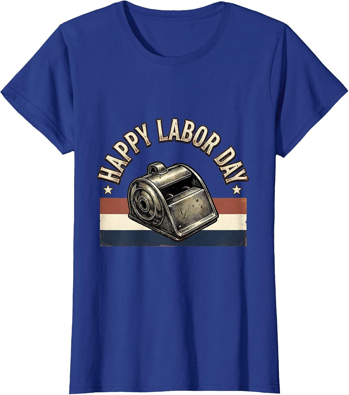 Women's Happy Labor Day Vintage Patriotic Union Pride Holiday T-Shirt - Royal Blue