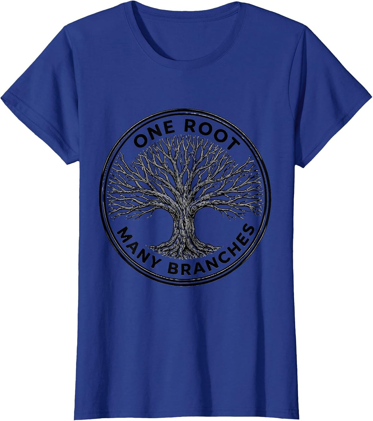 Women's One Root Many Branches Family Reunion Matching Group Pride T-Shirt - Royal Blue