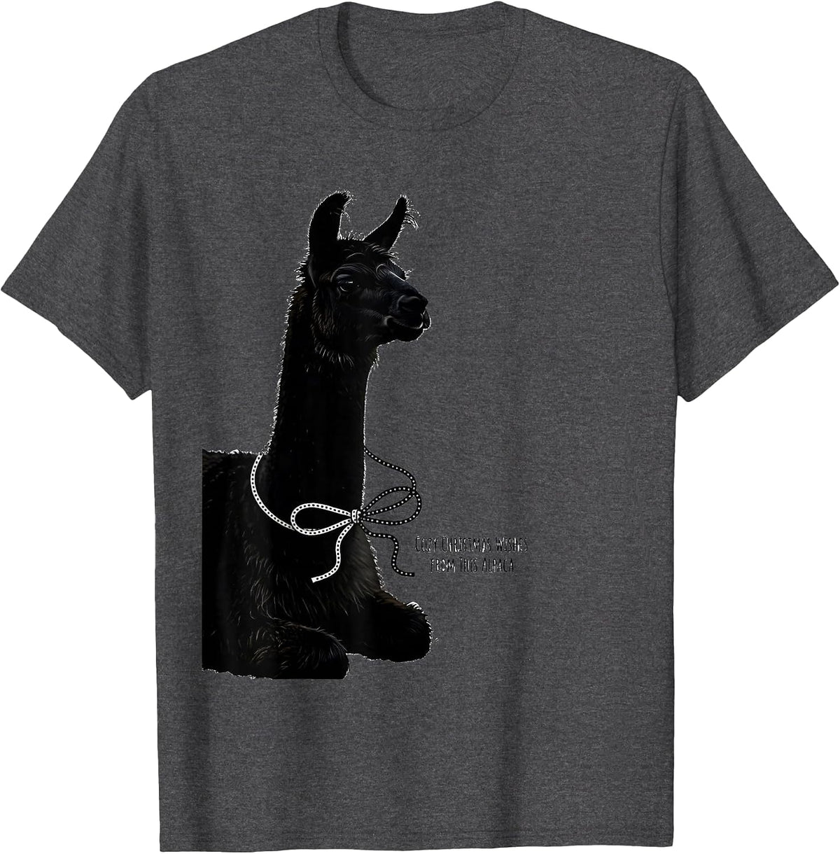Cozy Christmas Wishes From This Alpaca Funny Alpaca Lover T-Shirt - Dark Heather Grey