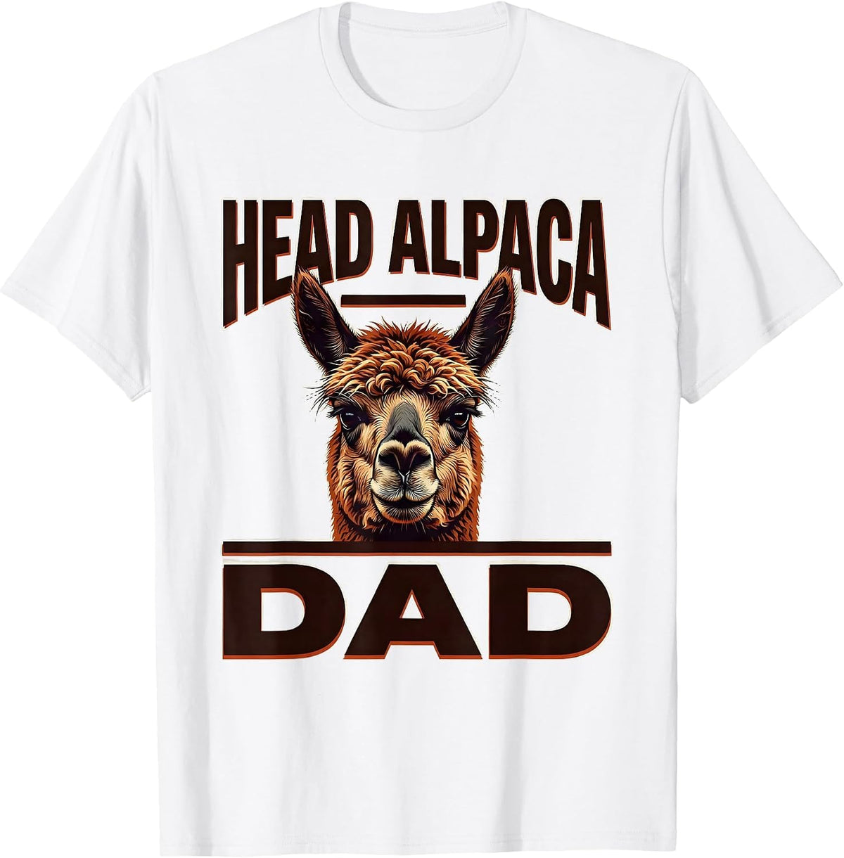 Men's Head Alpaca Dad Funny Alpaca Lover Novelty T-Shirt - White
