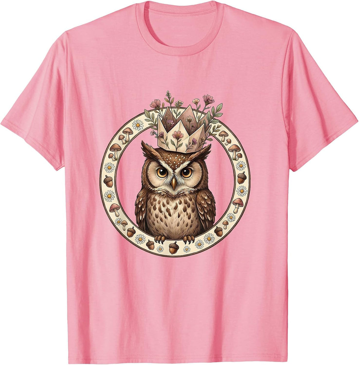 Men's Preschool Teacher Paper Crown Illustration T-Shirt - Pink