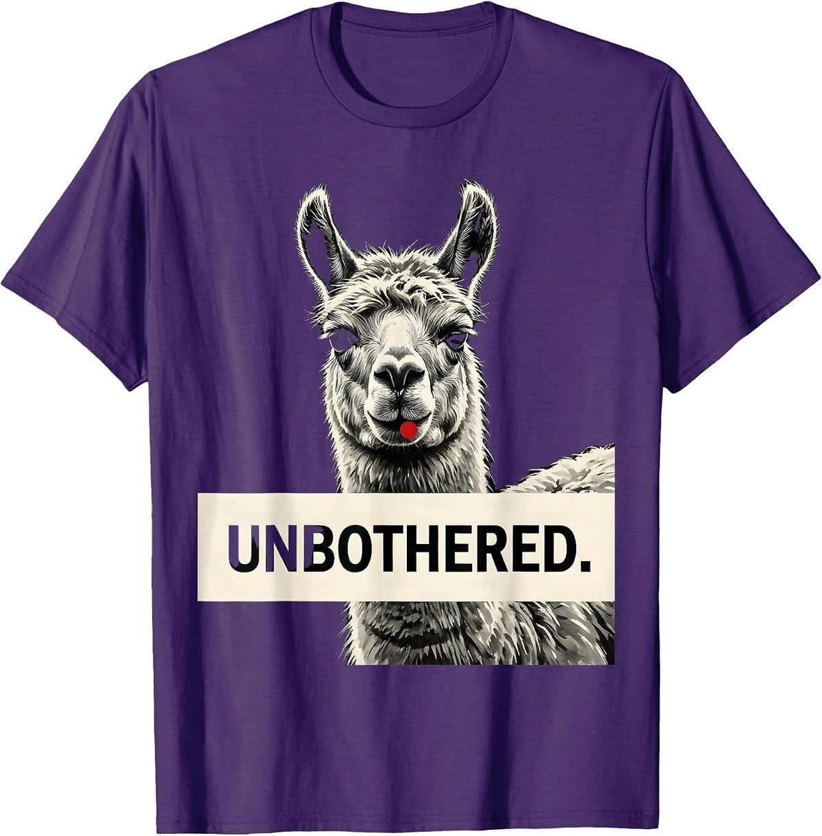 Unbothered Llama Alpaca Funny Animal Lover Humor T-Shirt - Purple