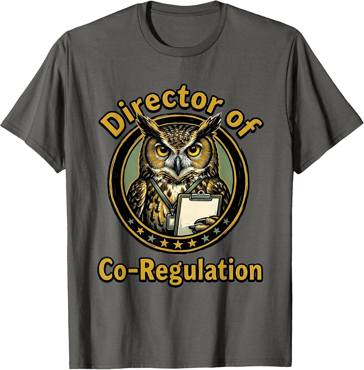 Men's Director of Co-Regulation Funny Mental Health Counselor T-Shirt - Asphalt Grey
