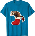 Masked Ferret Holiday Stocking Funny Ferret Lover Gift T-Shirt - Sapphire Blue
