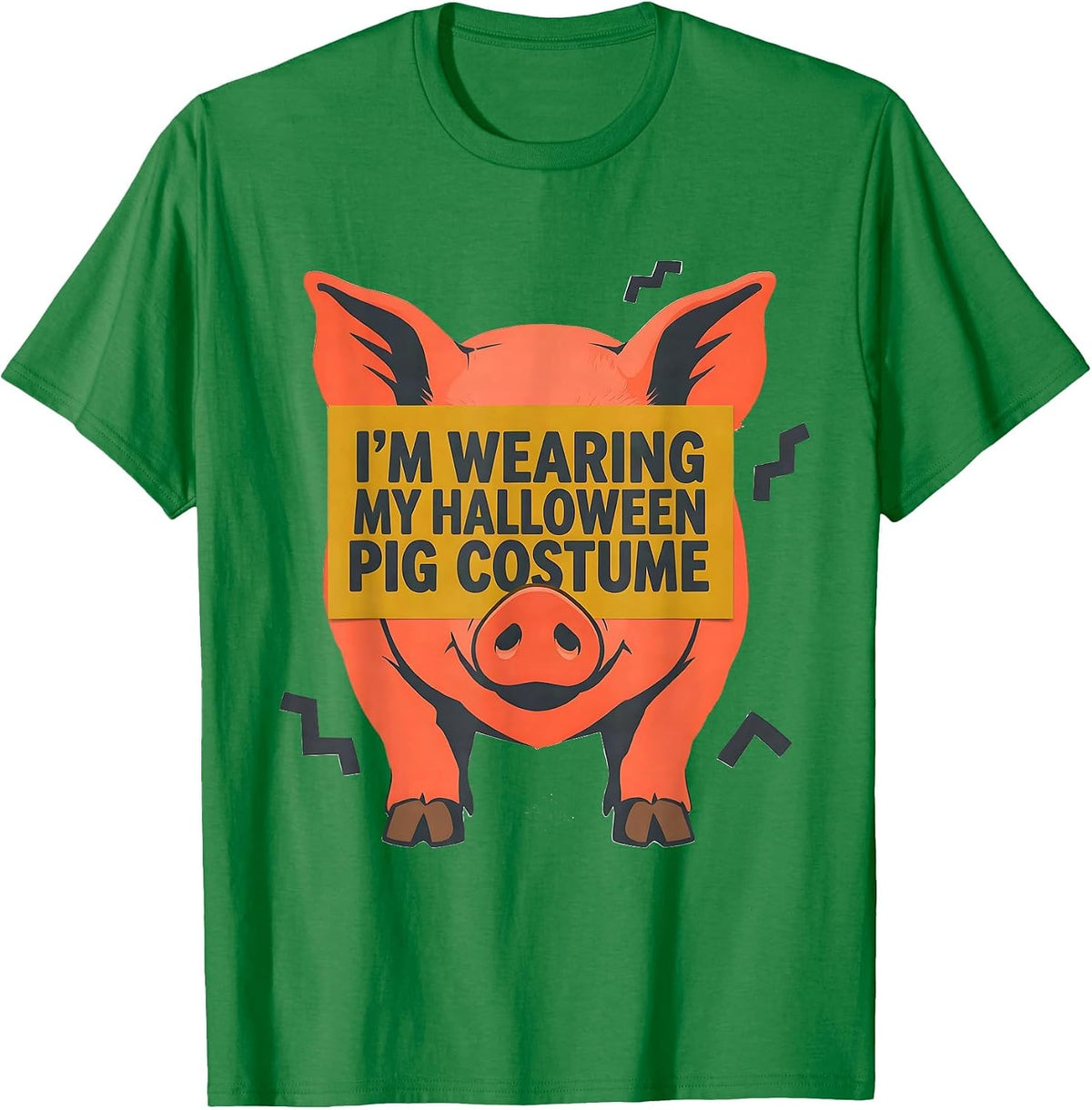 Men's I’m Wearing My Halloween Pig Costume Funny Pig Lover Family T-Shirt - Kelly Green