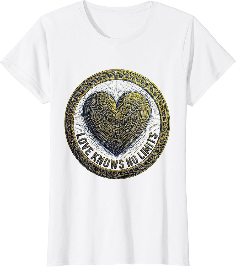 Women's Down Syndrome Awareness Love Knows No Limits T-Shirt - White