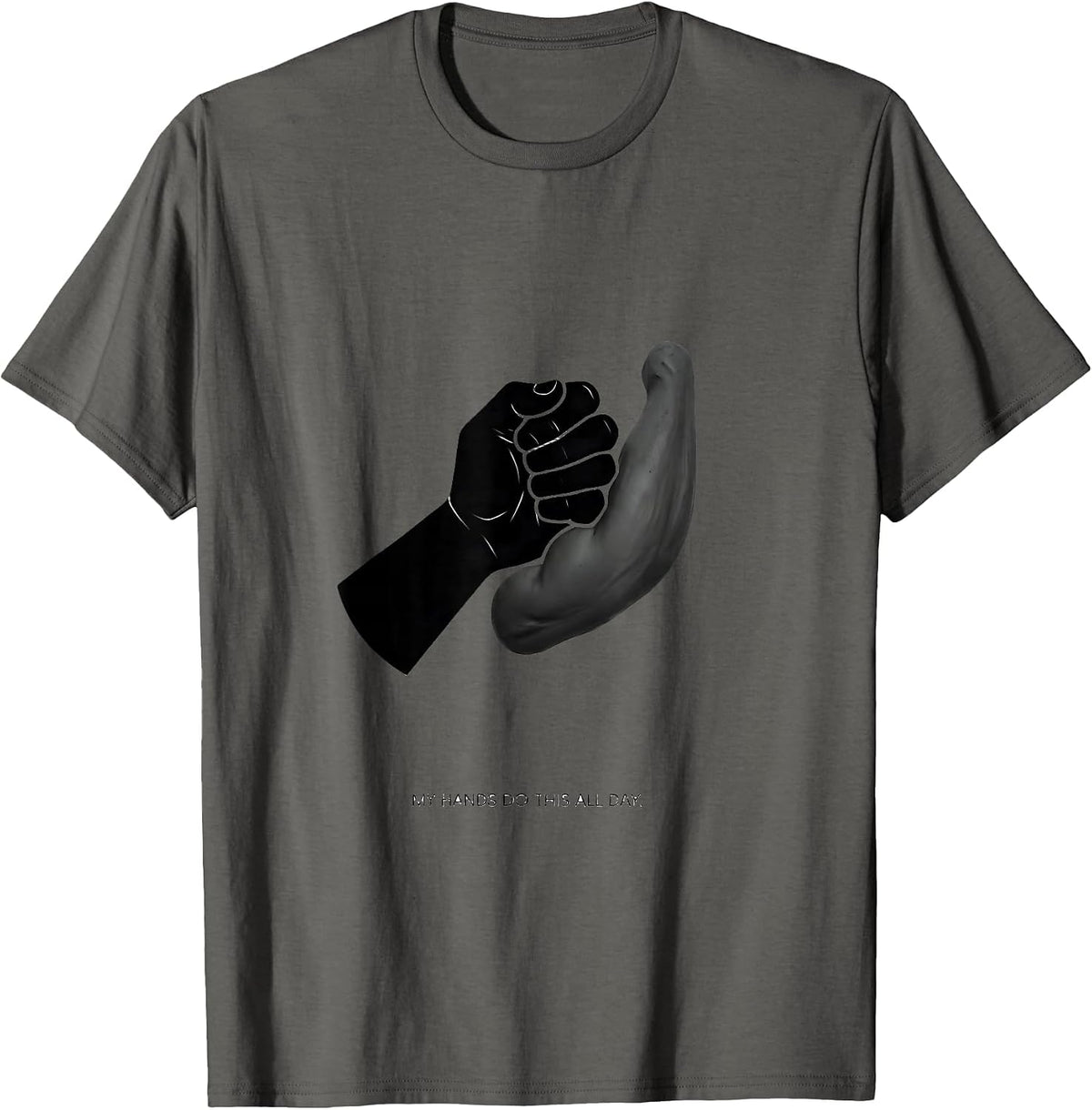 My Hands Do This All Day Funny Massage Therapist LMT Gift T-Shirt - Asphalt Grey