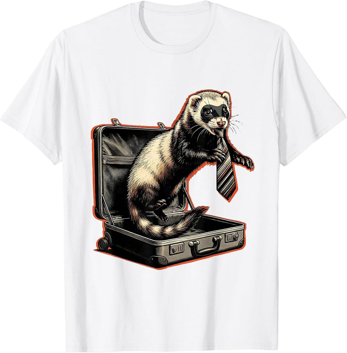 Men's Ferret Suitcase Burst Funny Ferret Lover Gift T-Shirt - White