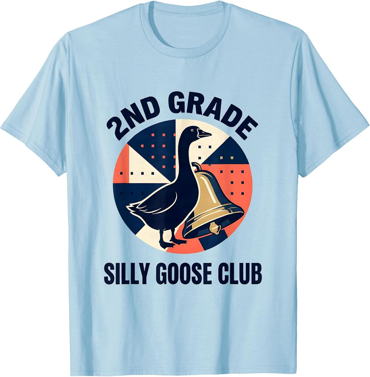 Men's 2nd Grade Silly Goose Club Funny Teacher Back To School T-Shirt - Baby Blue