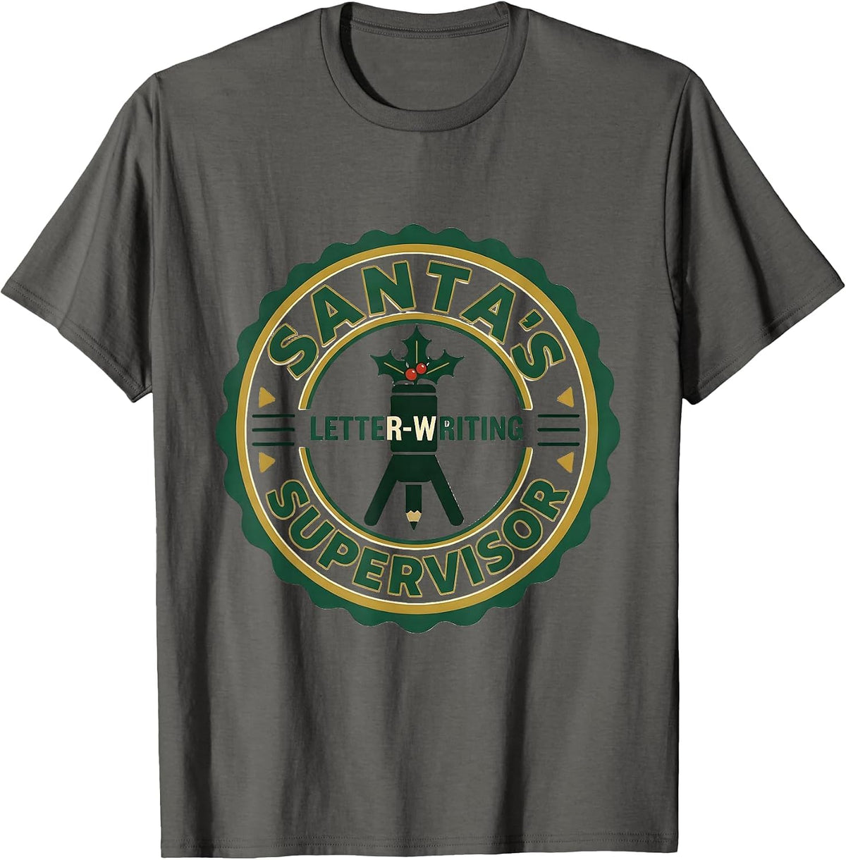 Santa's Letter-Writing Supervisor Occupational Therapy T-Shirt - Asphalt Grey