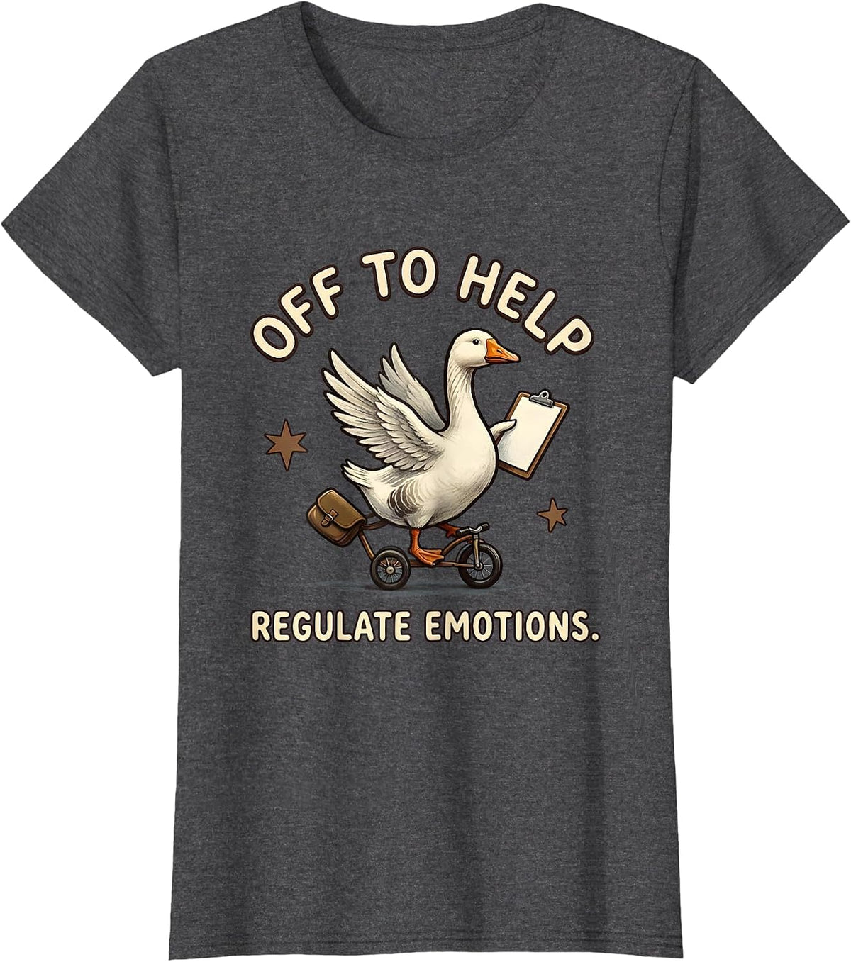 Women's Off To Help Regulate Emotions Funny Mental Health Counselor T-Shirt - Dark Heather Grey