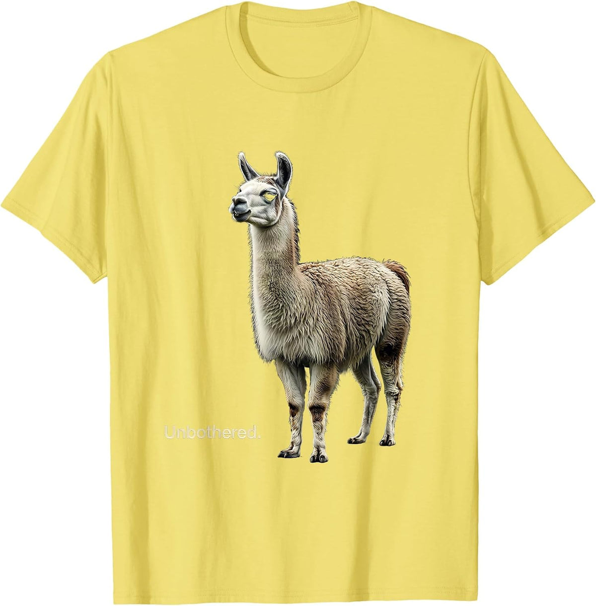 Men's Unbothered Funny Llama Alpaca Lover Gift for Nana T-Shirt - Lemon Yellow