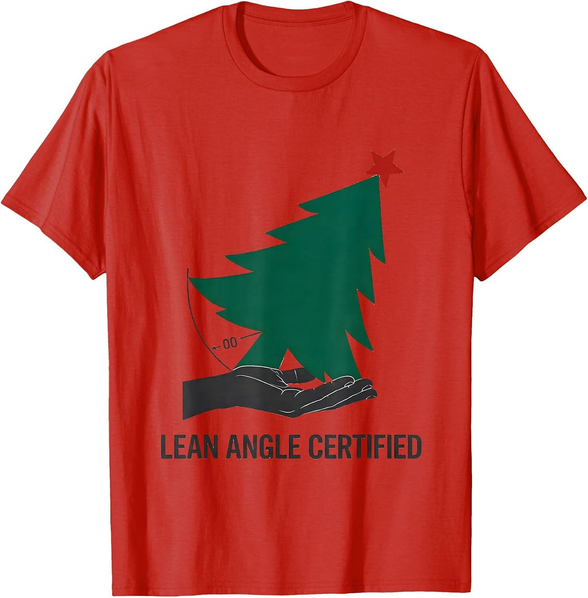 Men's Lean Angle Certified Funny Physical Therapist Holiday Humor T-Shirt - Red