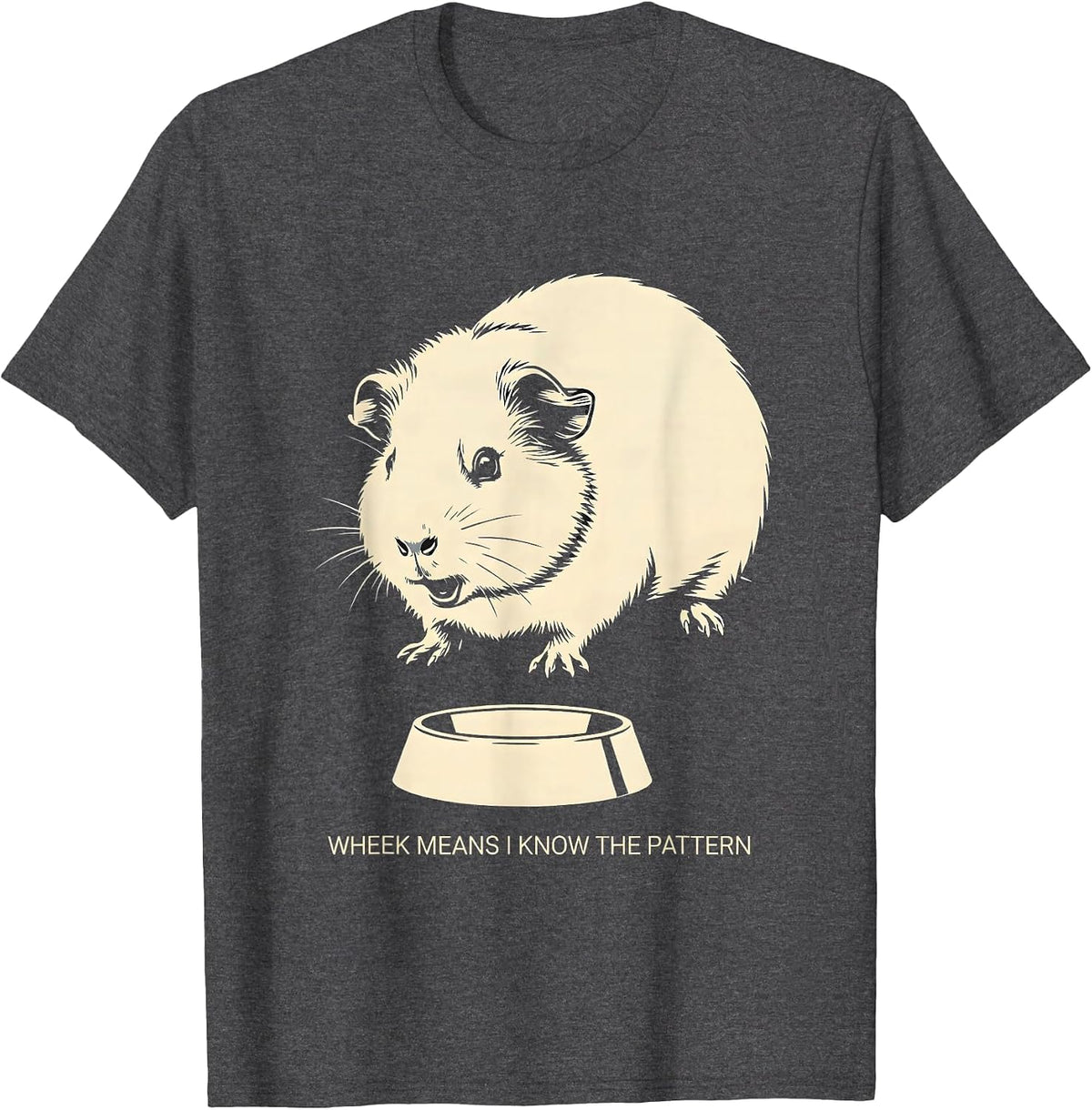 Men's Wheek Means I Know The Pattern Funny Guinea Pig Lover Pet T-Shirt - Dark Heather Grey